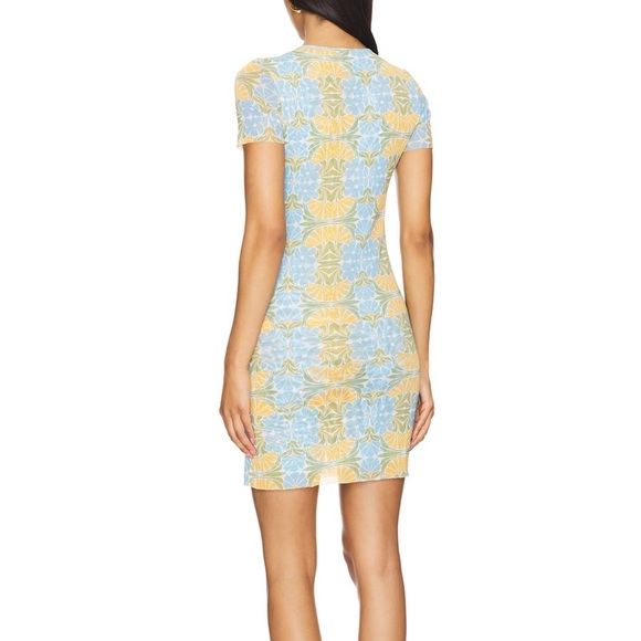 Misa Los Angeles $285 Vina Dress Size M Blue Yellow Vacation Travel Beach Cute - Picture 2 of 11